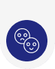 blue icon of happy and unhappy face