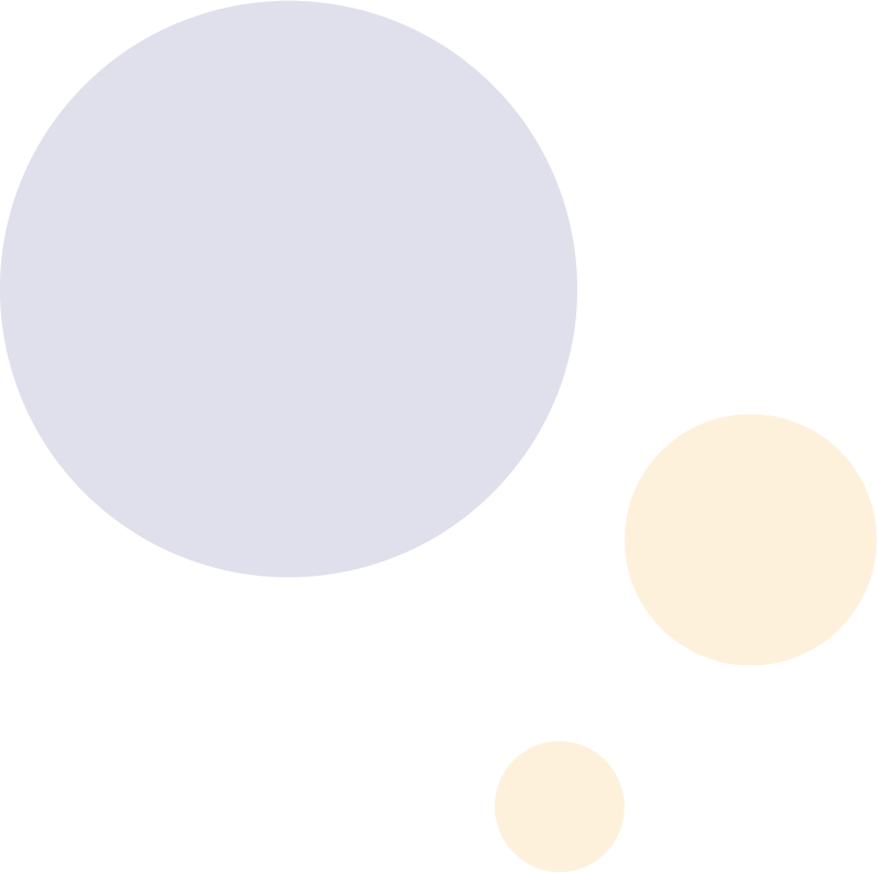 abstract background of yellow and purple circles of differing sizes offset