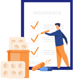 cartoonish image of a man checking off items on an insurance checklist