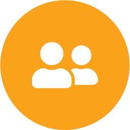 icon of two people inside yellow circle