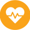 icon of a heart with a hearbeat signal bisecting it inside a yellow circle