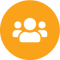 icon of three people inside a circle representing users