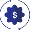 blue icon with white dollar sign centered